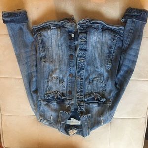 Gorgeous distressed jean jacket